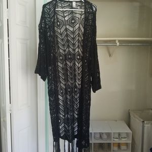 Black lace kimono